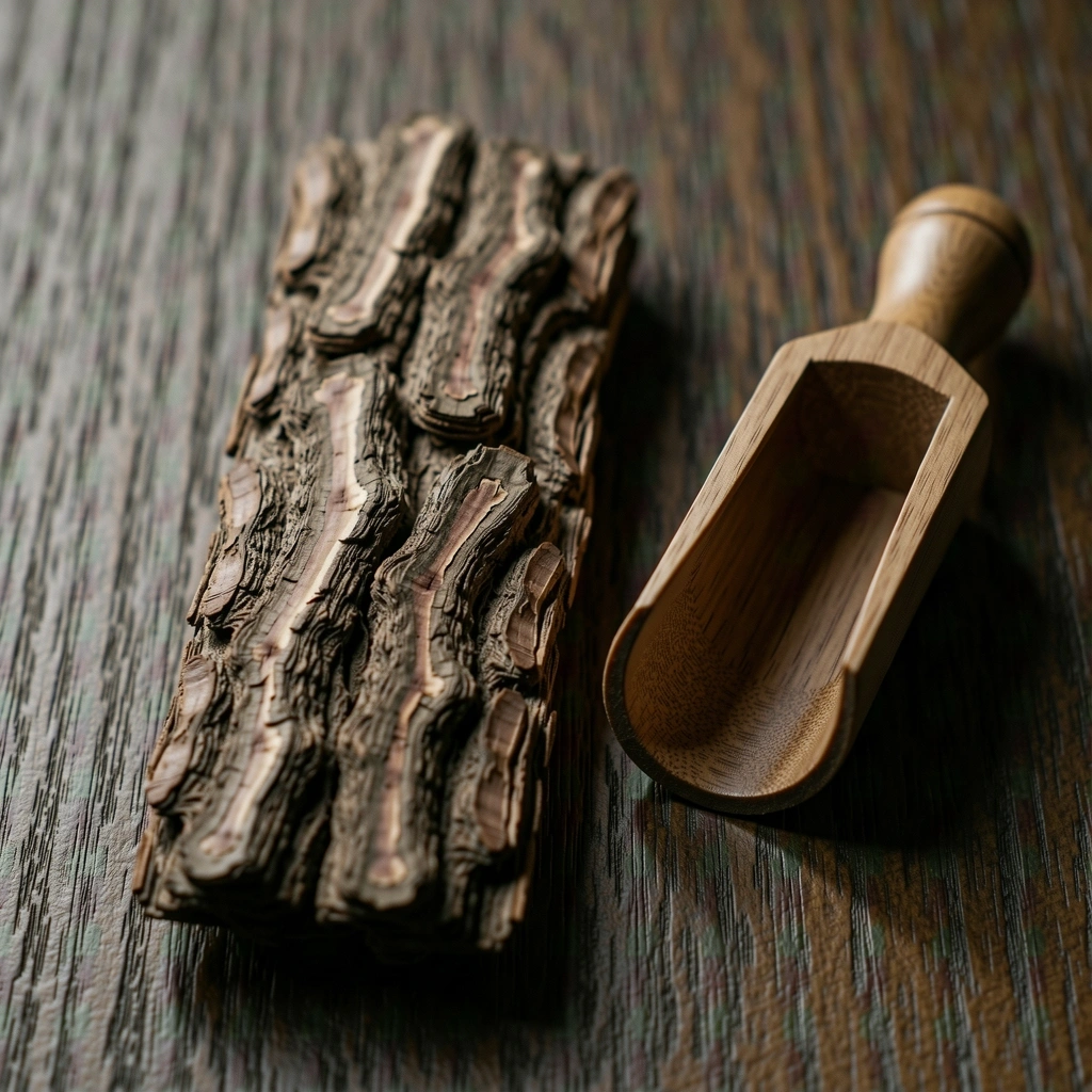 Macro of Pygeum tree bark specimen